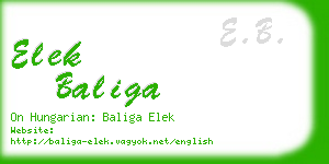 elek baliga business card